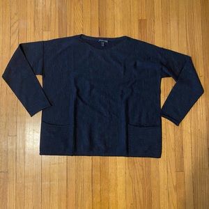 Eileen Fisher 100% Merino Wool Dark Grey Long Sleeve Sweater